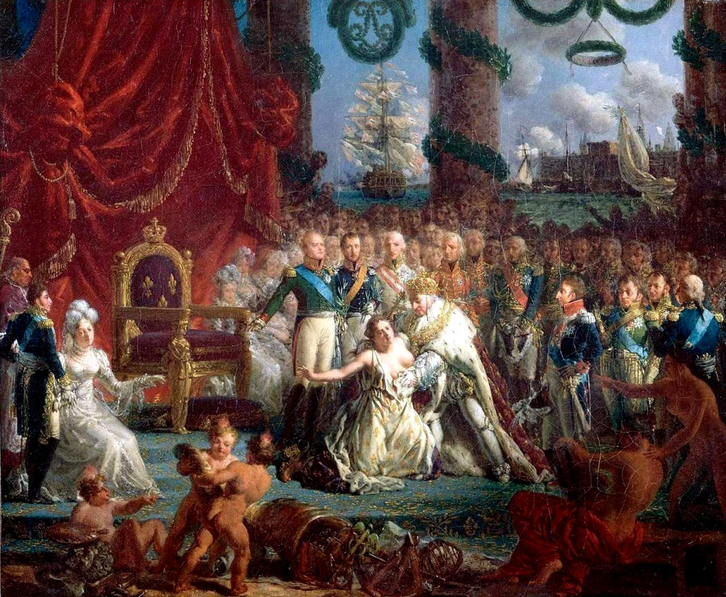 Luigi XVIII risolleva la Francia - Allegoria