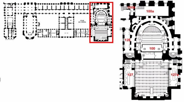 piantina Opera Royale nella Reggia di Versailles