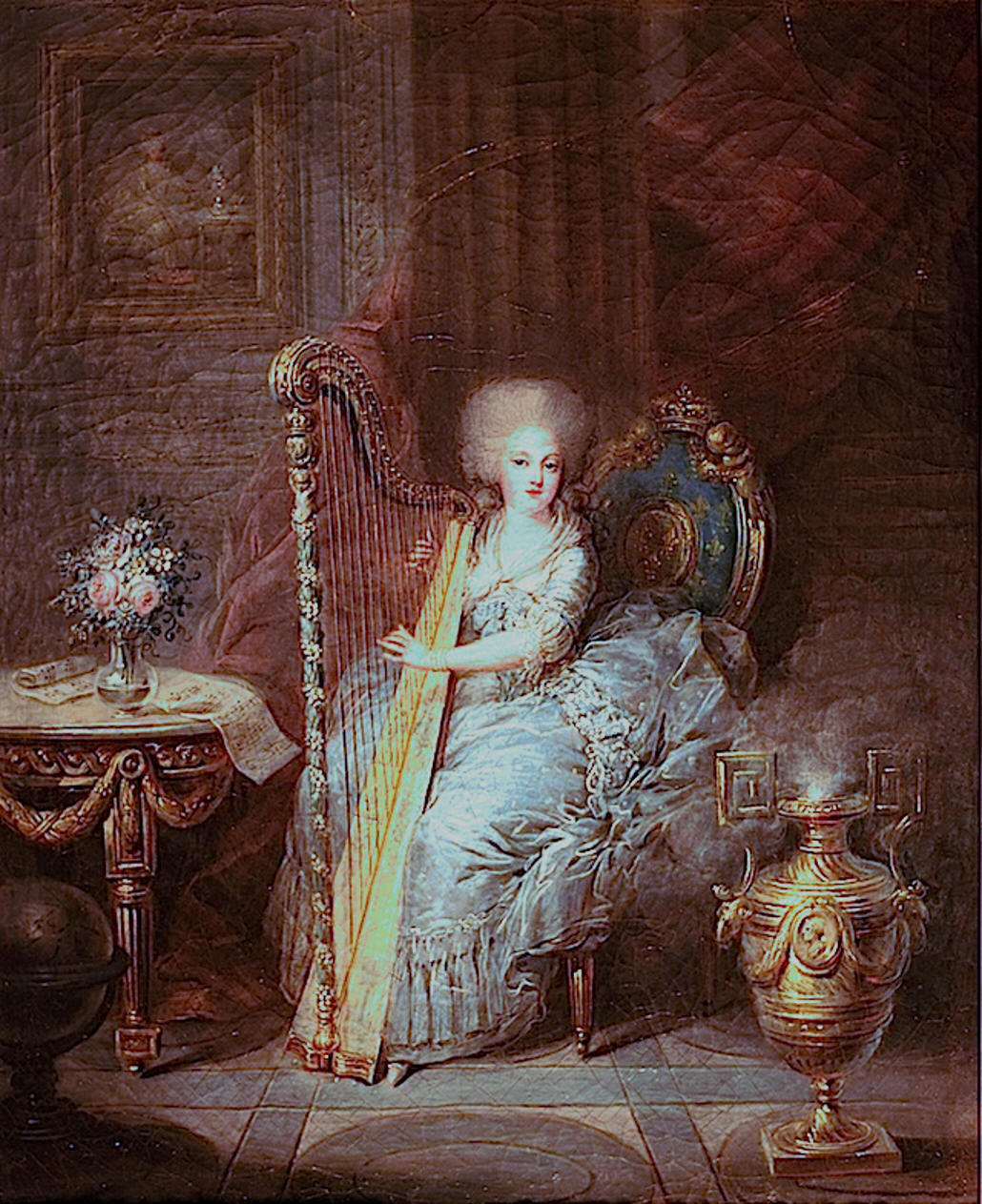 Madame Elisabeth suona l'arpa