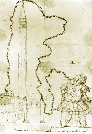 Bernacchi sciorina note in Mitridate di G.M. Cappelli, Venezia 1723, caricatura di Zaneti