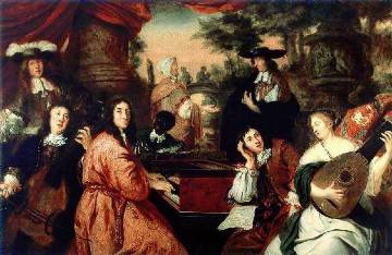 Theile, Buxtehude seduto a destra e Reinken al cembalo
