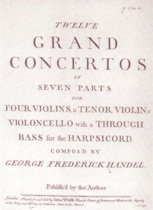 Frontespizio della prima edizione dei 12 Concerti Grossi Op.6