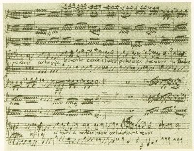 Partitura autografa di un'aria di Ariodante