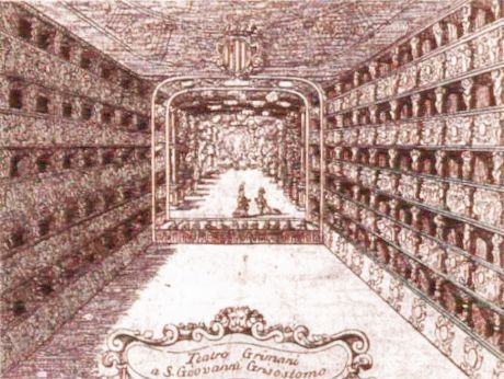 Incisione del Teatro San Giovanni Grisostomo, 1709