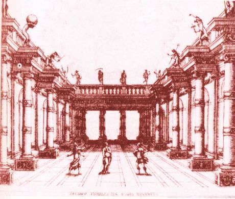 Torelli: scena da Venere Gelosa, 1643