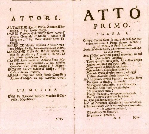 Cast dell' Idaspe di Riccardo Broschi