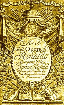 Frontespizio di Arie da RINALDO