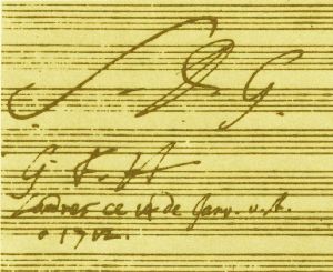 "Soli Deo Gloria" e le iniziali di Handel