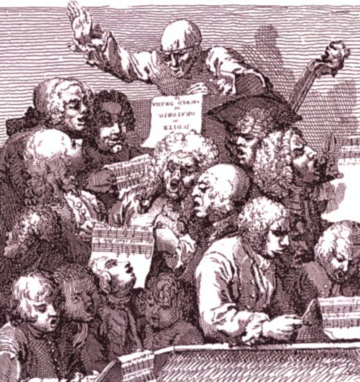 Caricatura di un coro di un oratorio Handeliano, di W. Hogarth