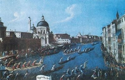 Regata di donne sul Canal Grande, di Gabriel Bella